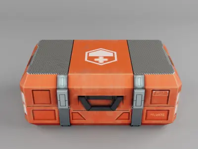 Stylized Sci-fi Chest Low-poly 3D model