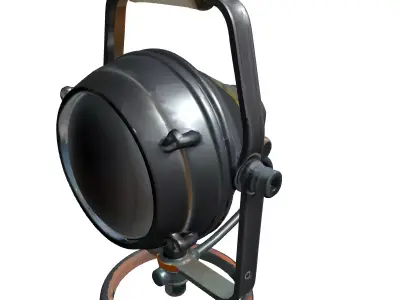 Industrial Vintage Studio Spotlight Lamp Low-poly 3D model