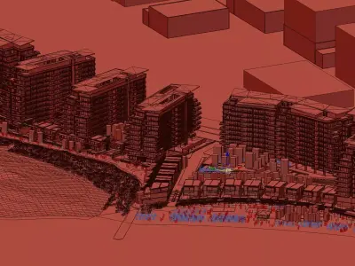 Luxury Beachfront Resort With Golf Course  3D model