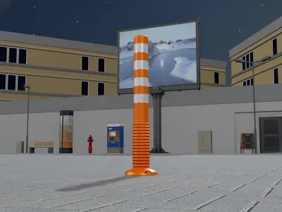 Flexible Traffic Bollard 1000 Low-poly 3D model