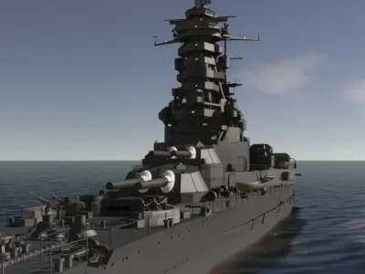 JAPANESE BATTLESHIP AKAGI 3D MODEL 3D model
