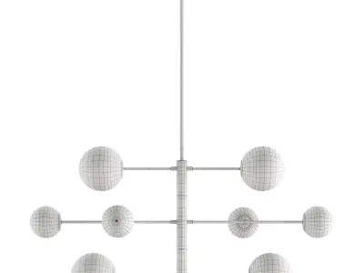 Orbit brass pendant light fixture 3D model