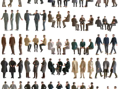 150 Posed and 30 A-pose Asian People Bundle 3D Model Pack