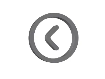 3d angle circle right Low-poly 3D model