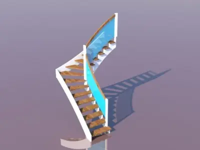 3d-stairs spiral staircase Free low-poly 3D model