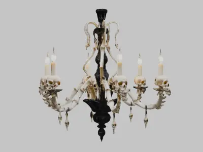 Elegant Chandelier with Intricate Details 3D Model Low-poly 3D model