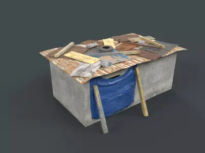 Lowpoly Shacks Collection Low-poly 3D model