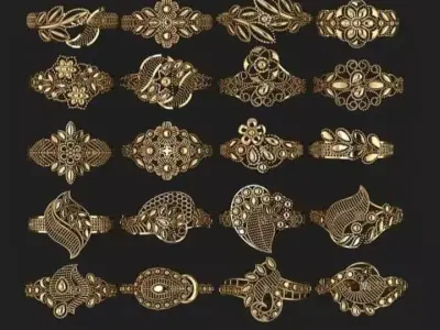 Turkish Zaitooni Style Rings 20 3D print model