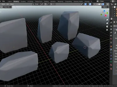 Blender 4 Stylized Stone Geometry Node 3D model