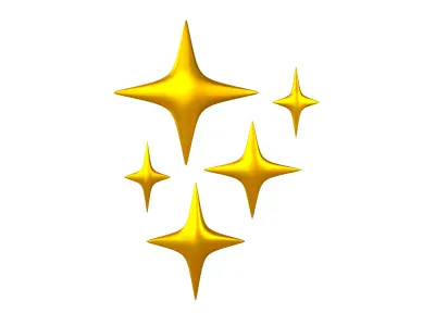 Sparkling Symbol v1 005 Low-poly 3D model