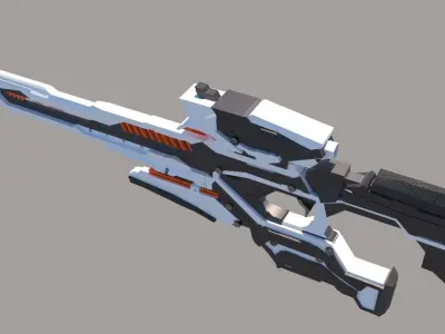 sci-fi gun Low-poly 3D model