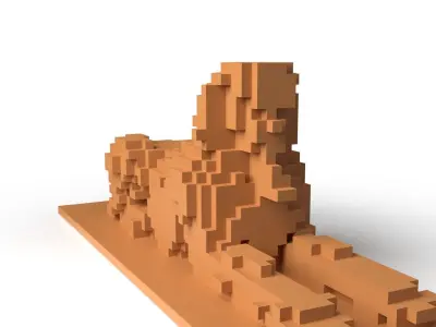 HumanSphinx Minecraft Voxel Low-poly 3D model