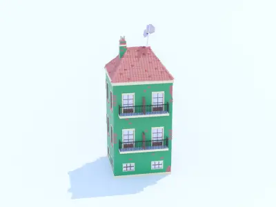 Italian Building number 3 Lowpoly Low-poly 3D model