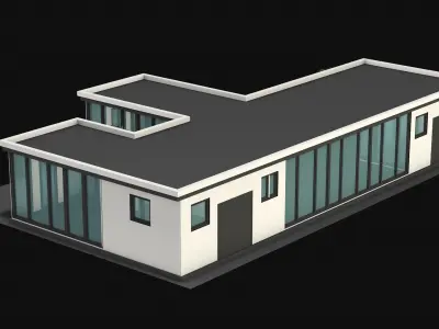 Building shopping complex Low-poly 3D model