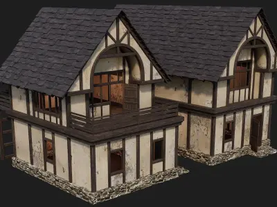 Old Medieval House 4K Textures GameReady 132 Low-poly 3D model