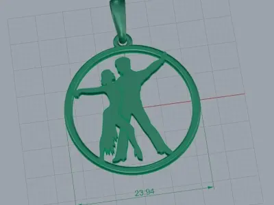 Pendant ballroom latin dancing Free 3D print model
