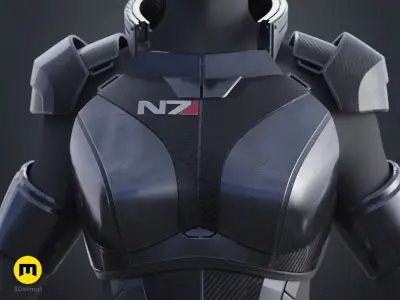 N7 Female Shepard Armor - Mass Effect 3D print model