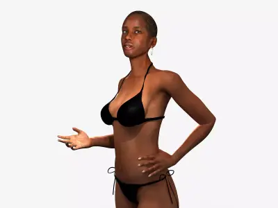 African American Woman Character Rigged 3D model