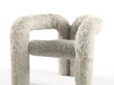 Teddy Chair Low-poly 3D model