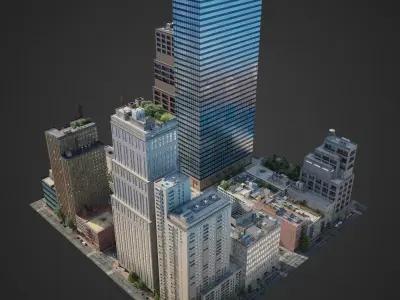 Realistic City District C17-A29 3D model