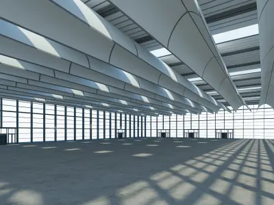 Exhibition Hall 22 interior and exterior 3D model
