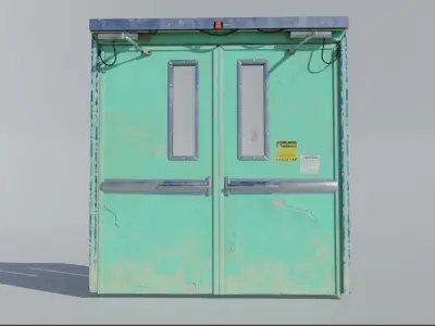 Hosptial Door HPL - with 4k  PBR textures Game Ready  Low-poly 3D model