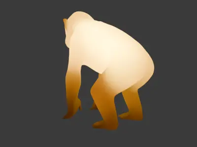 Indirect lighting of large monkeys Low-poly 3D model