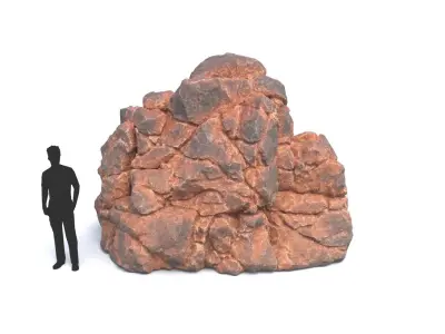 High poly Black Yellow Desert Rock  A 211119 3D model