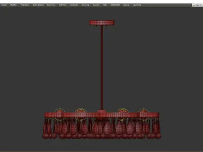  Aidan Gray Modern Daisy Nickel Chandelier Low-poly 3D model