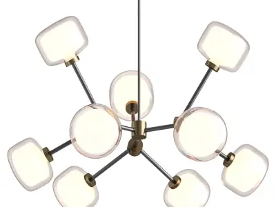 Nabila 9 Light Black Chandelier Low-poly 3D model