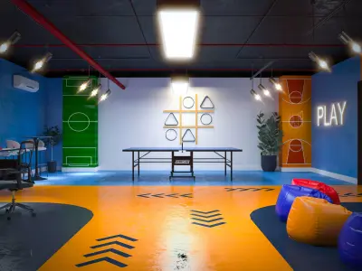 Interior Gaming Room Low-poly 3D model