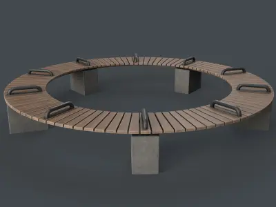 Modern Outdoor Bench 106 PBR Game Ready Low-poly 3D model