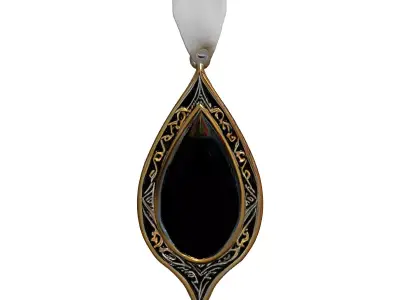 Fantasy Ornate Gemstone Pendant Low-poly 3D model