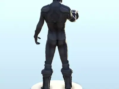 Alien soldier with light armour and skull 6 - Future Sci-Fi SF P 3D print model