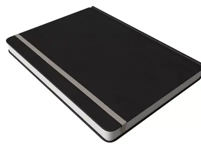 Black Classic Journal with Elastic Closure Low-poly 3D model