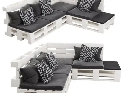  Furniture made of euro pallets 3D model