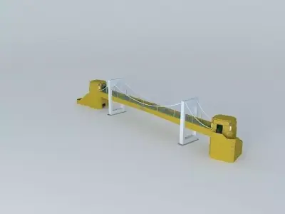 Pedestrian Suspension Bridge Free 3D model