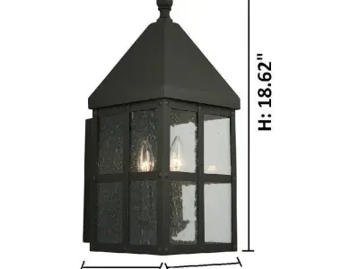 Weathersby Seeded Glass Outdoor Wall Lantern 3D model