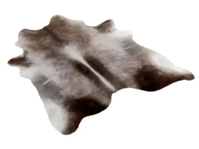 Dark Grey Cowhide Rug by Hudson Hides 3D model
