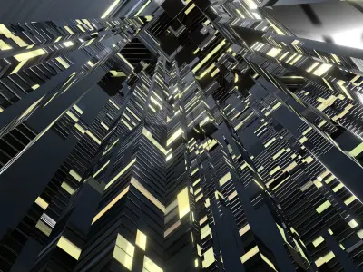 Sci fi Skyscrapers 1 3D model