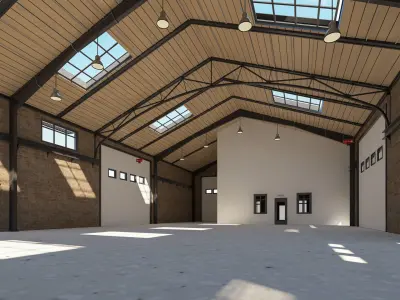 Warehouse Office interior and exterior 3D model