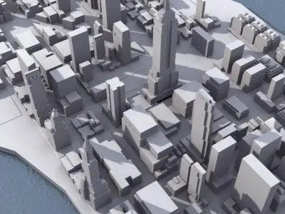 Stylised Manhattan Low-poly 3D model