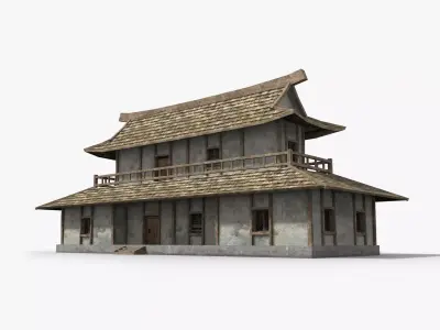 Ancient house x2 Low-poly 3D model