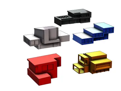 5 minimalist house designs 3D print model