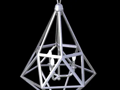 Ceiling hung triangulated metal light fixture modern Low-poly 3D model