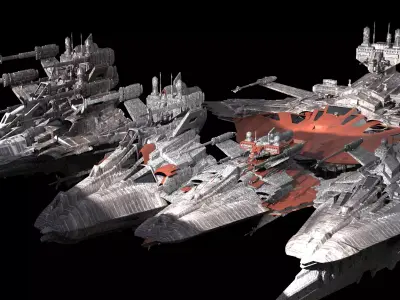 Heavy Space Carrier Ships 6  3D model