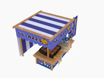 Japan night market Venders 3D model