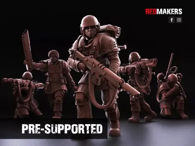 Shock Troops - Female Squad of the Imperial Force 3D print model