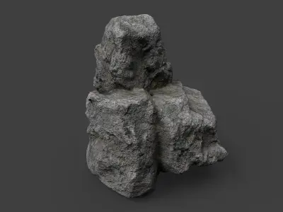 Cliff Rock 4-7 Low-poly 3D model