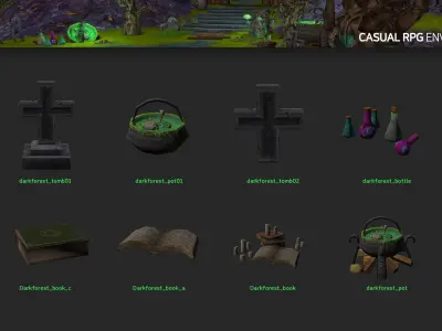 Casual RPG Environment 08 Low-poly 3D model